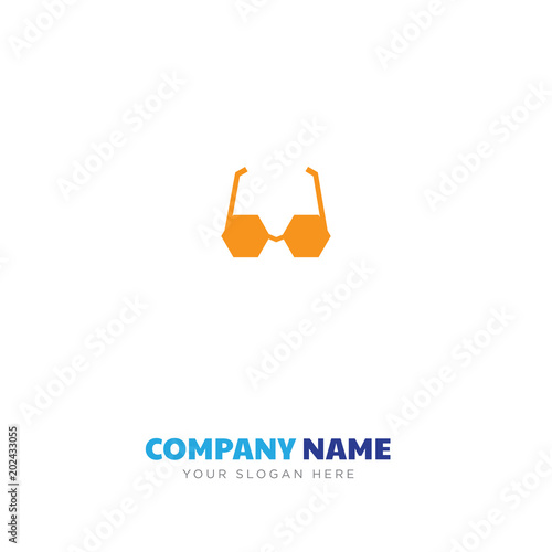 Round eyeglasses company logo design