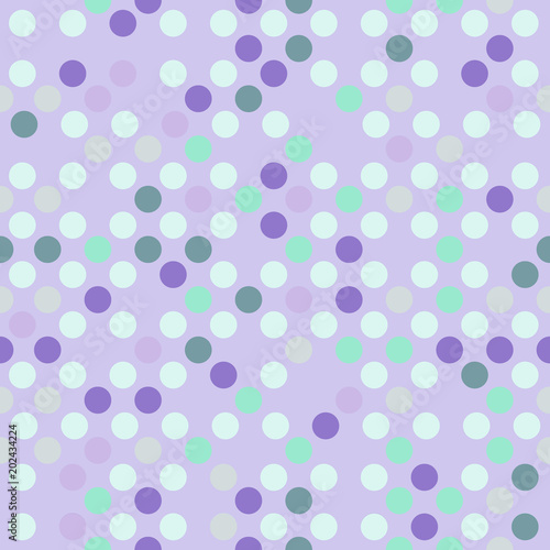 Seamless dotted background in light purple and mint green colors