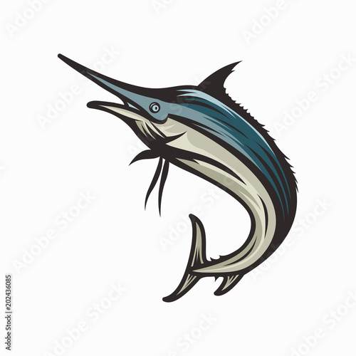Marlin fish vector illustration