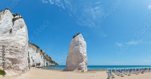 Beach of Pizzomunno panorama.