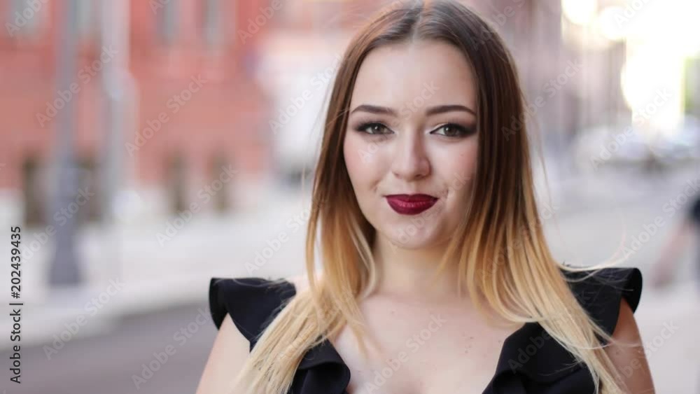 Portrait of beautiful caucasian smiling woman Portrait of beautiful caucasian smiling woman