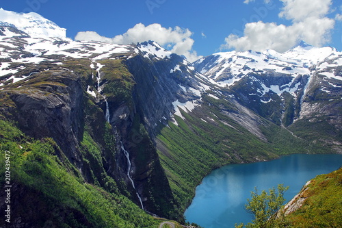 Norway. Glacial lakes with blue clear water