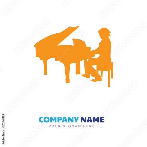 piano player company logo design