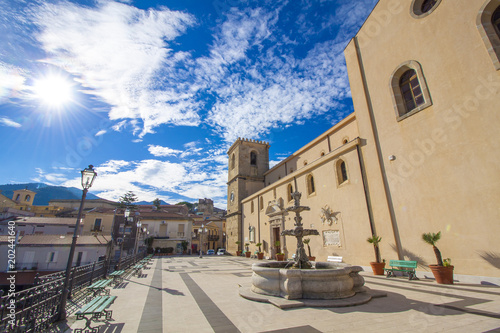 Castroreale - old italian village on the hill. Sicily, Italy photo