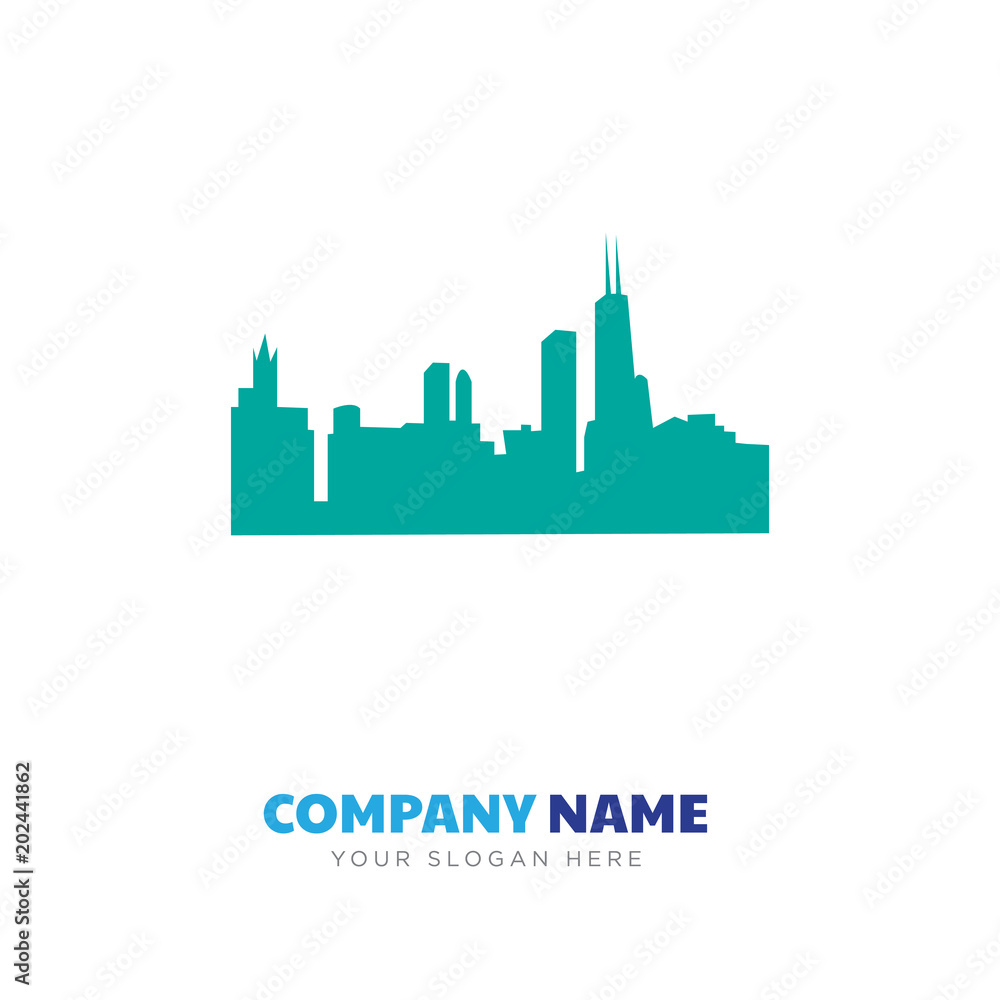 chicago city skyline company logo design