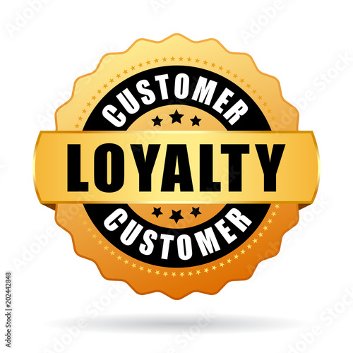 Customer loyalty program gold vector icon