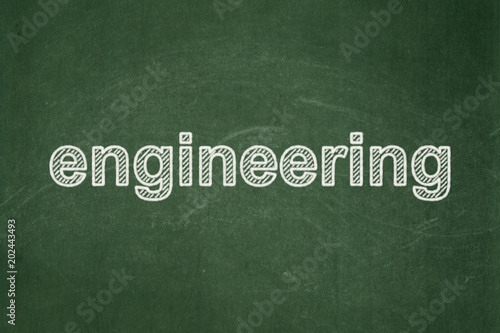 Science concept: text Engineering on Green chalkboard background