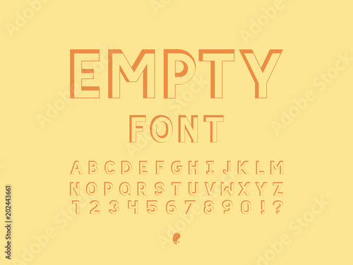 Empty font. Vector alphabet