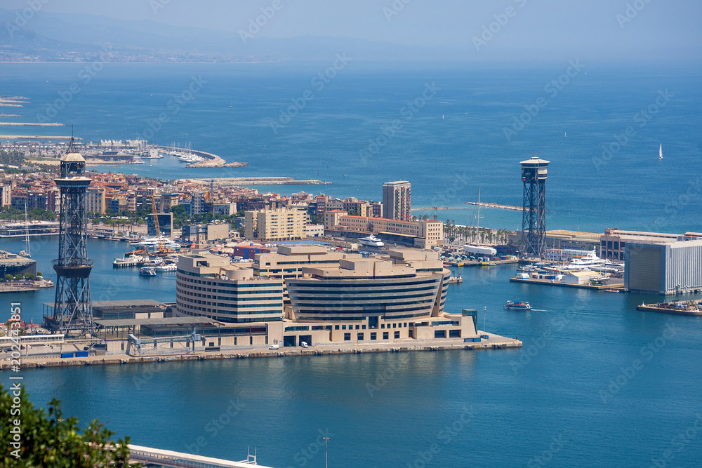 Aerial View of the Port of Barcelona - Spain