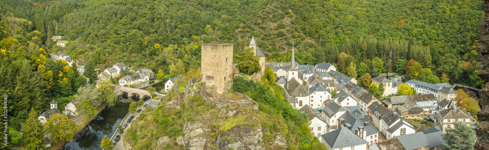 Scenic view of Esch sur sure town in Luxembourg in summer