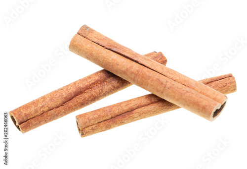 whole cinnamon on white background