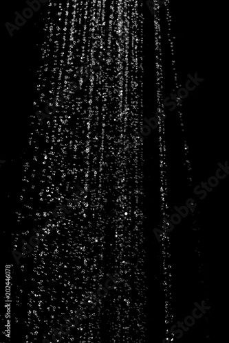 water stream on a black background