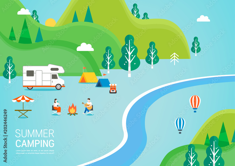Fotografie Summer travel illustration