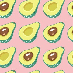 Acrylglasbilder Avocadomuster Handgezeichnetes Avocado Muster für Küche  © Daria