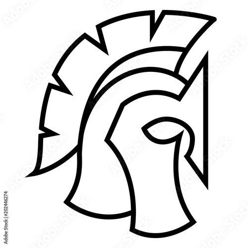 Spartan Helmet silhouette, Greek or Roman warrior - Gladiator, legionnaire soldier.