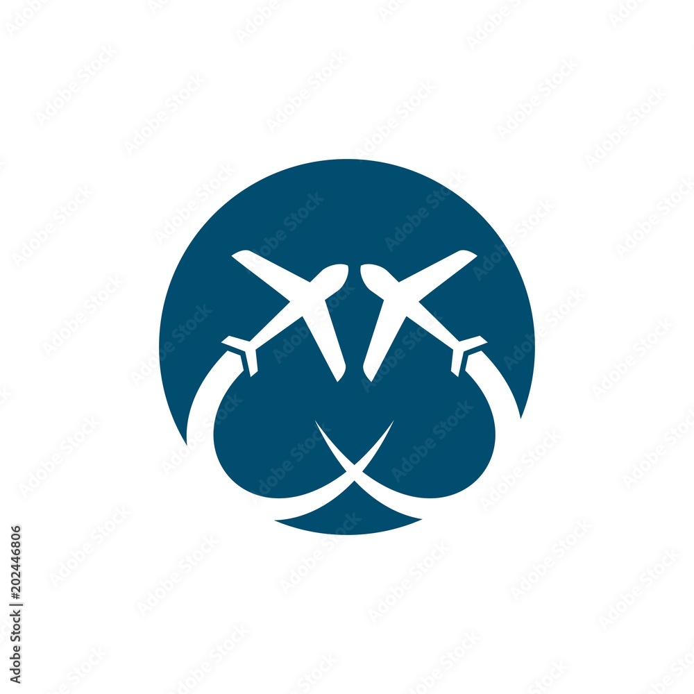 Airplane symbol. Plane icon. Travel logo. vector eps 08.