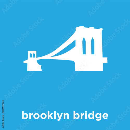 brooklyn bridge icon isolated on blue background