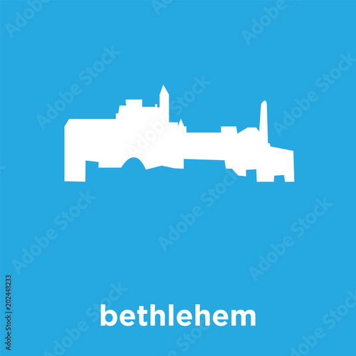 bethlehem icon isolated on blue background