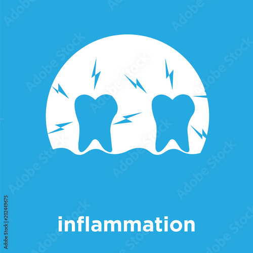 inflammation icon isolated on blue background