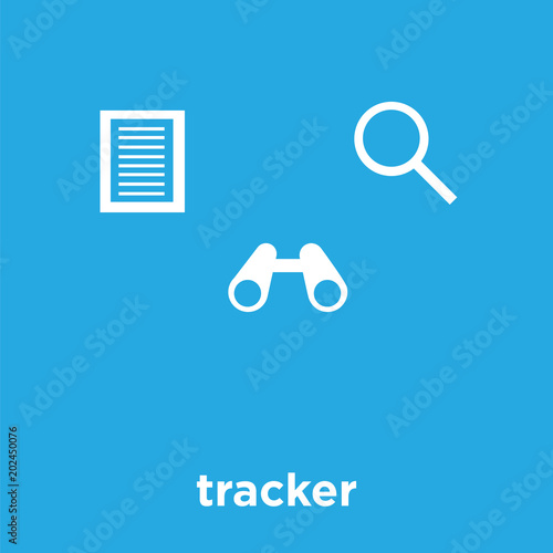 tracker icon isolated on blue background