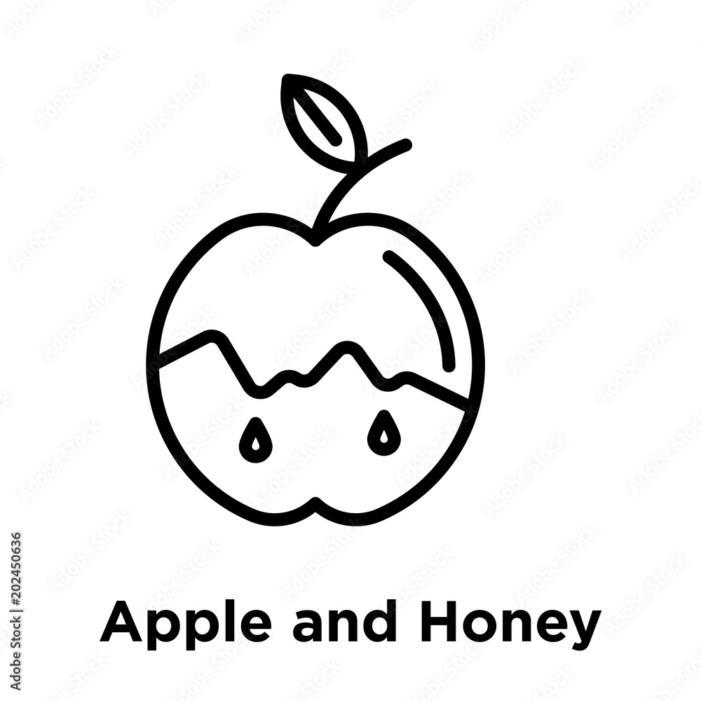 Obraz premium Apple and Honey icon isolated on white background