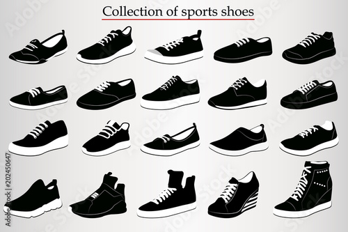 A set of sports shoes on a white background