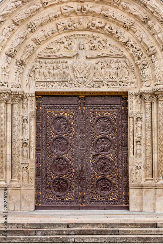 Basilica of Saint Denis: Architectural details. Paris, France