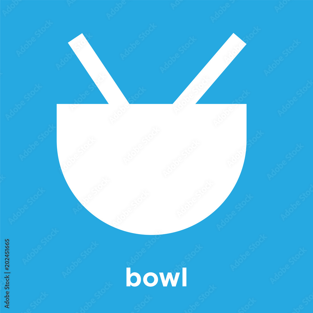 bowl icon isolated on blue background