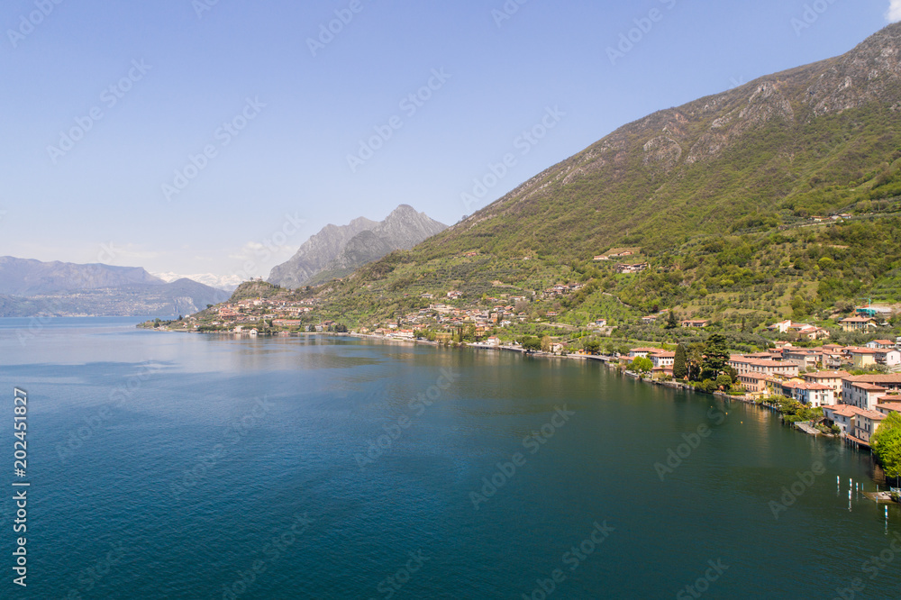 Iseo lake, panoramic view. Holidays in Italy