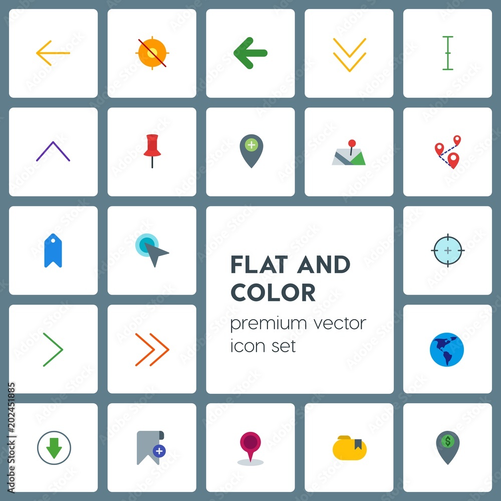 Modern Simple Set of location, arrows, cursors, bookmarks Vector flat Icons. Contains such Icons as earth, down, goal, arrow, tag, hand and more on grey background. Fully Editable. Pixel Perfect Modern Simple Set of location, arrows, cursors, bookmarks Vector flat Icons. Contains such Icons as earth, down, goal, arrow, tag, hand and more on grey background. Fully Editable. Pixel Perfect