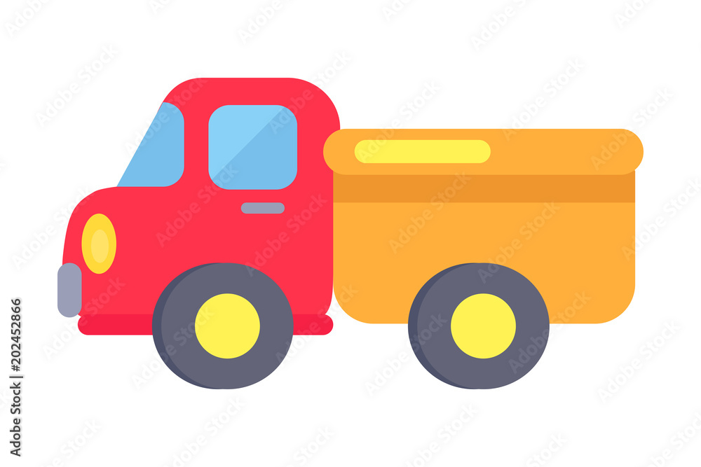 Vector Template of Plastic Toy Truck On White