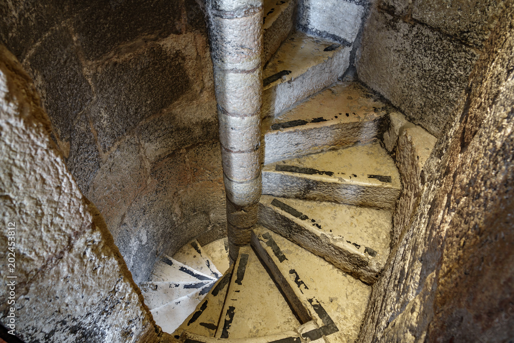 Narrow spiral staircase