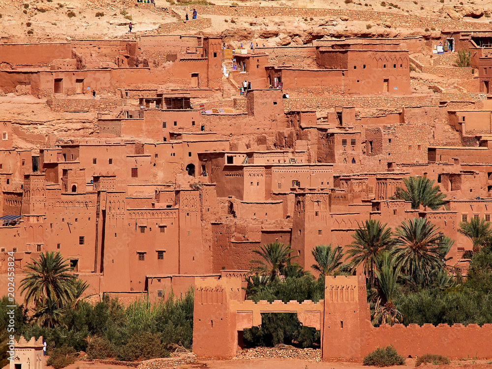 Naklejka premium Aït Benhaddou - Ouarzazate the fortified village between the Sahara and Marrakech -UNESCO World Heritage Site