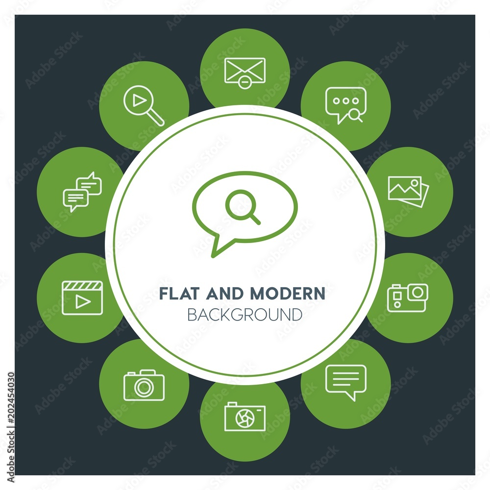 chat and messenger, video, photos, email Infographic Circle outline Icons Set. Contains such Icons as business, website, elements, background, pattern and more. Fully Editable. Pixel Perfect chat and messenger, video, photos, email Infographic Circle outline Icons Set. Contains such Icons as business, website, elements, background, pattern and more. Fully Editable. Pixel Perfect