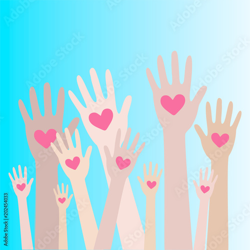 Hands and heart donation donor