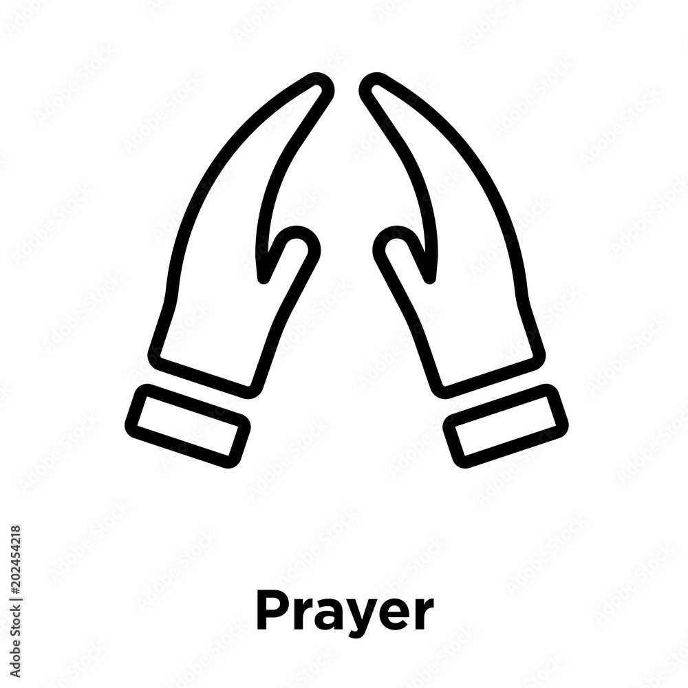 Prayer icon isolated on white background Prayer icon isolated on white background