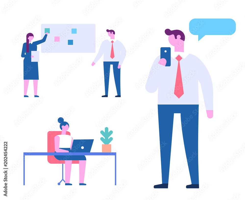Business people. Flat vector illustration isolated on white. Business people. Flat vector illustration isolated on white.