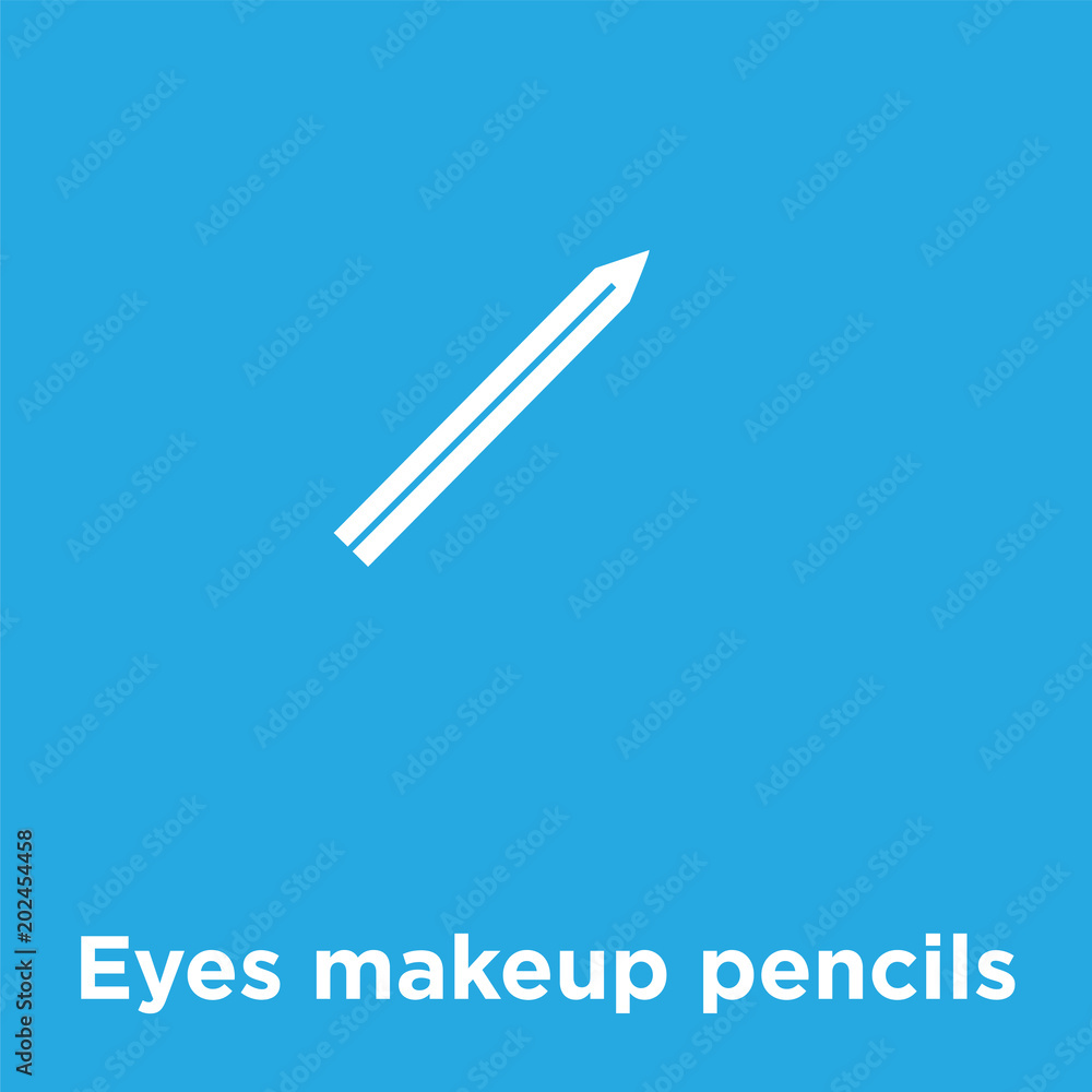 Eyes makeup pencils icon isolated on blue background Eyes makeup pencils icon isolated on blue background