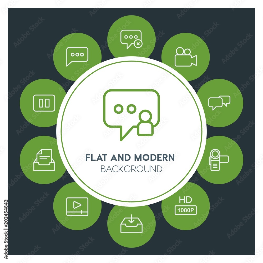 chat and messenger, video, photos, email Infographic Circle outline Icons Set. Contains such Icons as business, website, elements, background, pattern, tv and more. Fully Editable. Pixel Perfect chat and messenger, video, photos, email Infographic Circle outline Icons Set. Contains such Icons as business, website, elements, background, pattern, tv and more. Fully Editable. Pixel Perfect