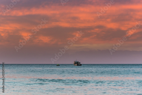 Sunrise Seascape with Boats
