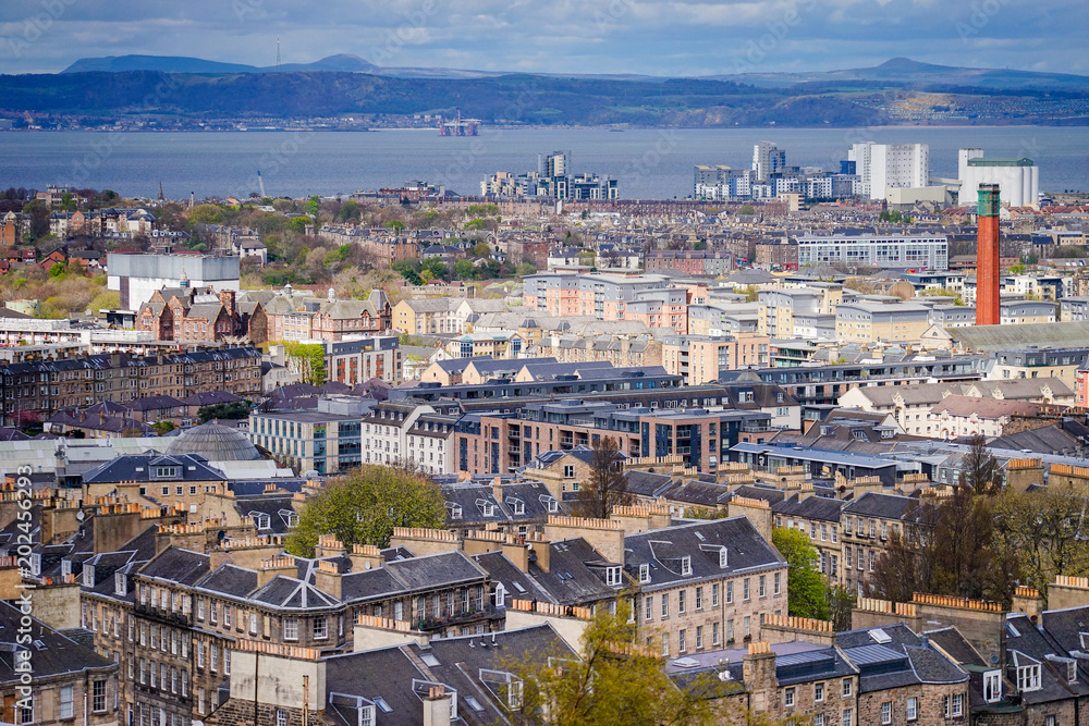 Stunning views over the city of Edinburgh, Scotland