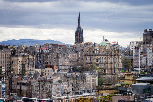 Stunning views over the city of Edinburgh, Scotland With Grain