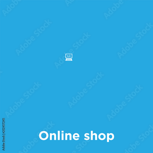 Online shop icon isolated on blue background