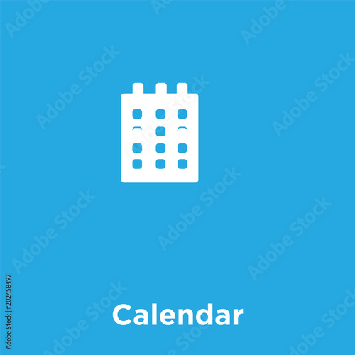 Calendar icon isolated on blue background
