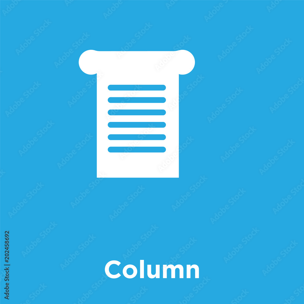 Column icon isolated on blue background Column icon isolated on blue background