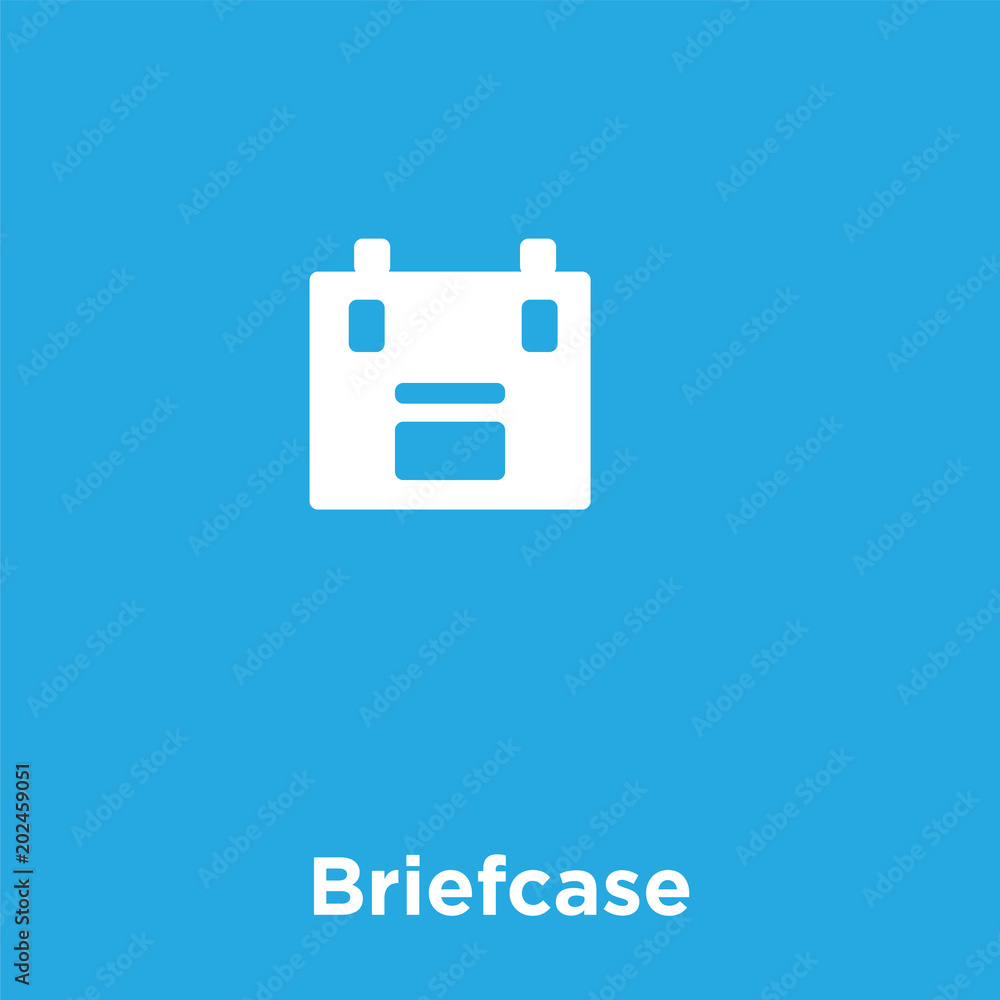 Briefcase icon isolated on blue background Briefcase icon isolated on blue background