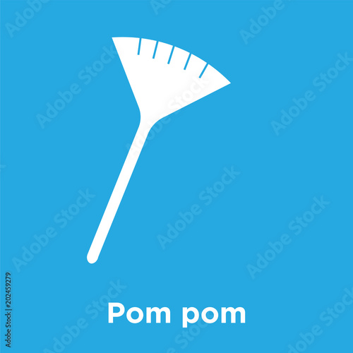 Pom pom icon isolated on blue background photo