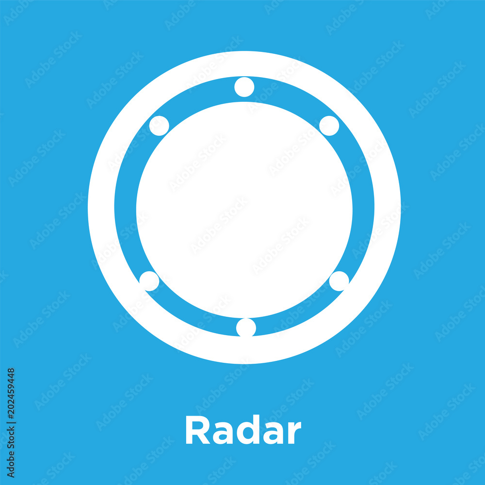 Radar icon isolated on blue background Radar icon isolated on blue background