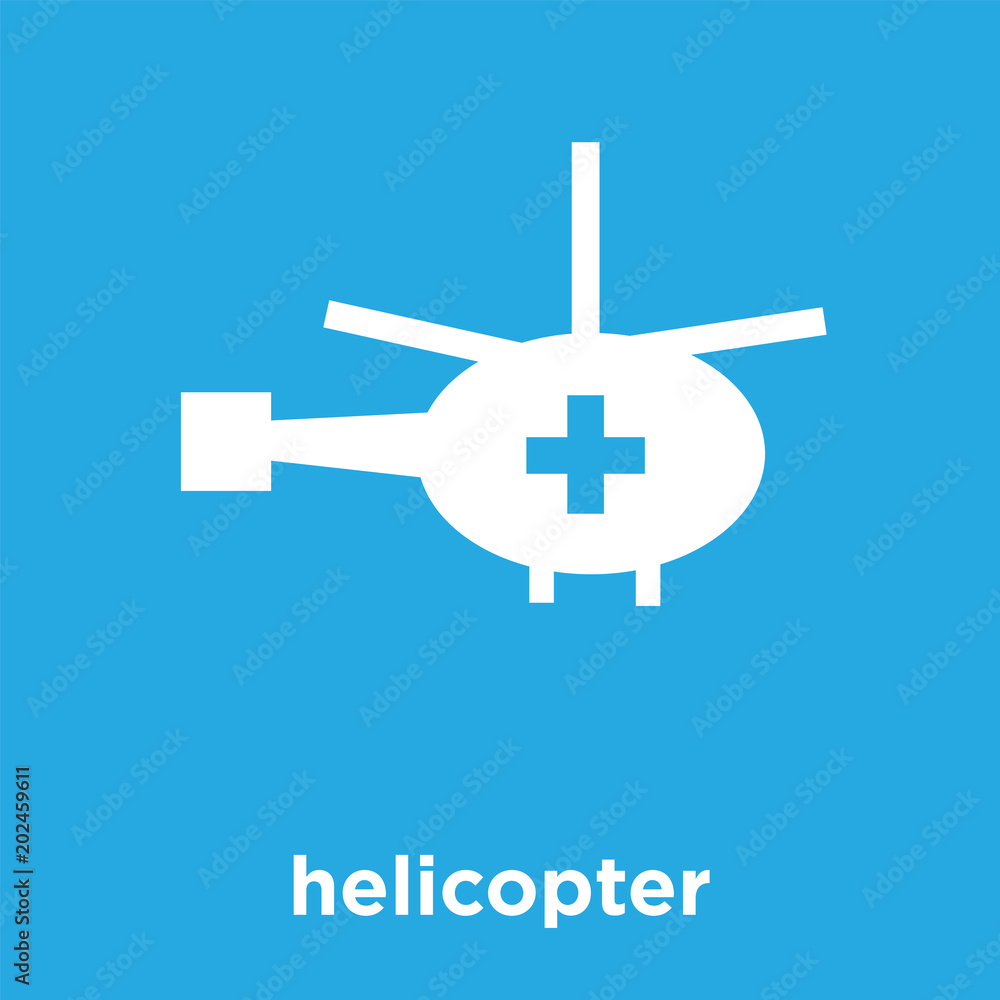 Fototapeta premium helicopter icon isolated on blue background