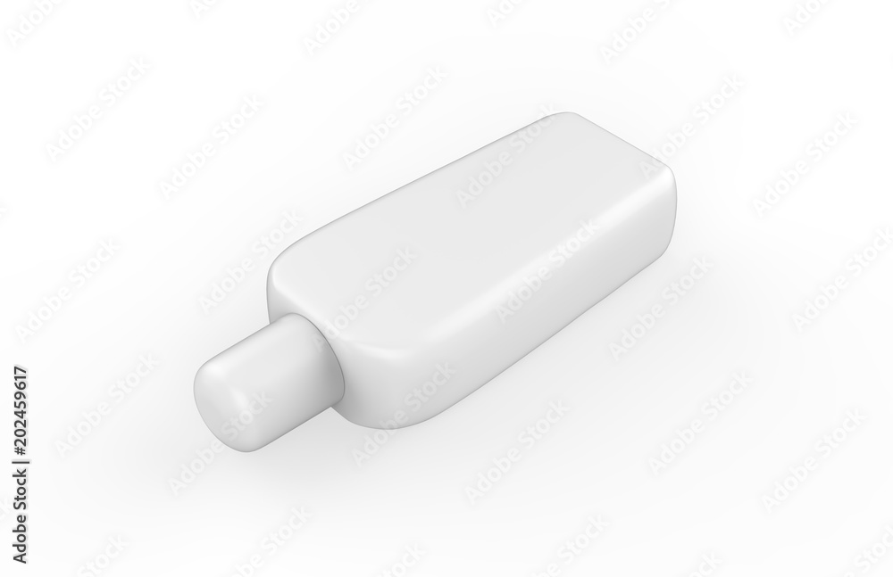 Shampoo bottle mock-up template on isolated white background, 3d illustration Shampoo bottle mock-up template on isolated white background, 3d illustration
